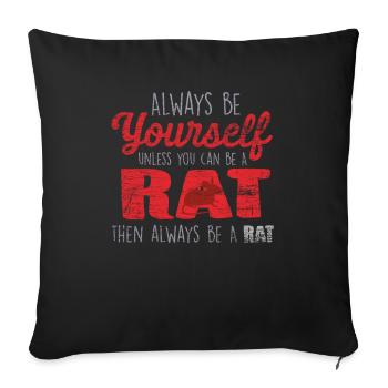 Rate - Housse de coussin décorative 45 x 45 cm - noir - Devant