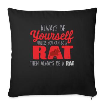 rat - Housse de coussin décorative 45 x 45 cm - noir - Devant