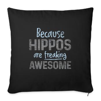 hippo - Sofa pillowcase 17,3'' x 17,3'' (45 x 45 cm) - black - Front