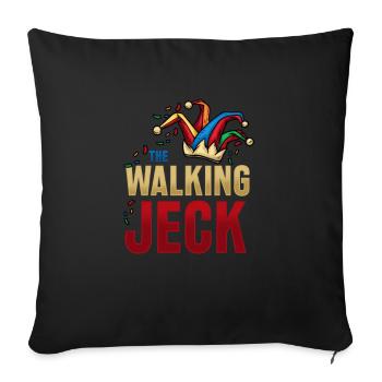Le costume de t-shirt Carnaval Jeck qui marche Mardi Gras - Housse de coussin décorative 45 x 45 cm - noir - Devant