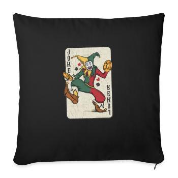 Casino joker card gambling t-shirt winning poker - Sofa pillowcase 17,3'' x 17,3'' (45 x 45 cm) - black - Front
