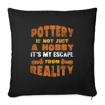 make pottery - Sofa pillowcase 17,3'' x 17,3'' (45 x 45 cm) - black - Front