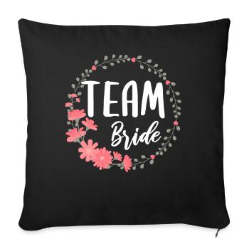 Team Bride bride bachelorette party group shirt - Housse de coussin décorative 45 x 45 cm - noir - Devant