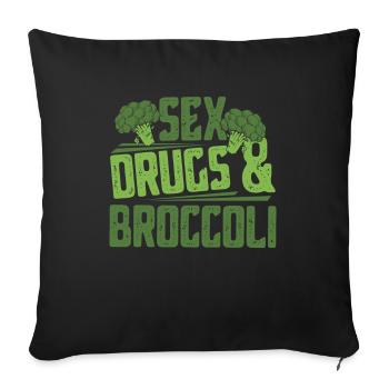 broccoli - Sofa pillowcase 17,3'' x 17,3'' (45 x 45 cm) - black - Front