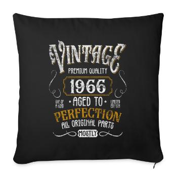 Birthday born in 1966 - Sofa pillowcase 17,3'' x 17,3'' (45 x 45 cm) - black - Front