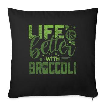 broccoli - Sofa pillowcase 17,3'' x 17,3'' (45 x 45 cm) - black - Front
