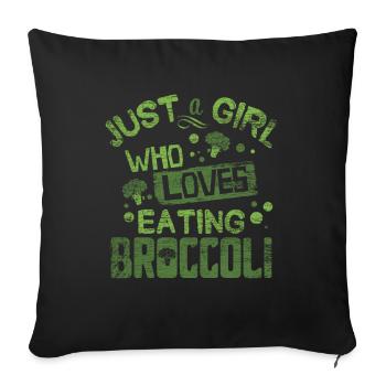 brocoli - Housse de coussin décorative 45 x 45 cm - noir - Devant