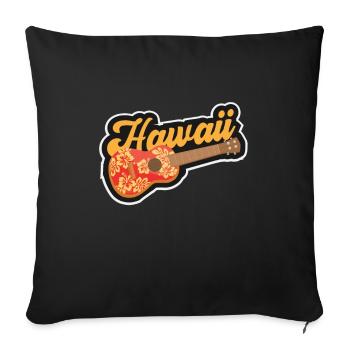 Uke Guitar Gift I Guitarist Hawaii Ukulele - Housse de coussin décorative 45 x 45 cm - noir - Devant