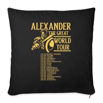 Alexander the Great World Tour Greece - Sofa pillowcase 17,3'' x 17,3'' (45 x 45 cm) - black - Front