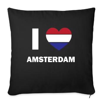 J'adore Amsterdam - Housse de coussin décorative 45 x 45 cm - noir - Devant