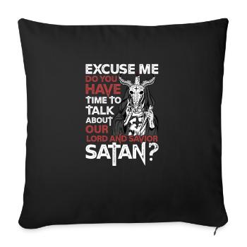 Satan Baphomet T-Shirt 666 Diable Sinner God 666 - Housse de coussin décorative 45 x 45 cm - noir - Devant