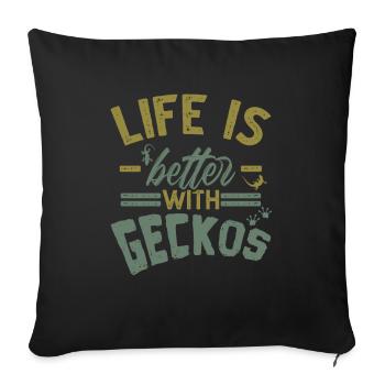 Gecko - Sofa pillowcase 17,3'' x 17,3'' (45 x 45 cm) - black - Front
