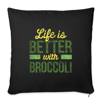 broccoli - Sofa pillowcase 17,3'' x 17,3'' (45 x 45 cm) - black - Front