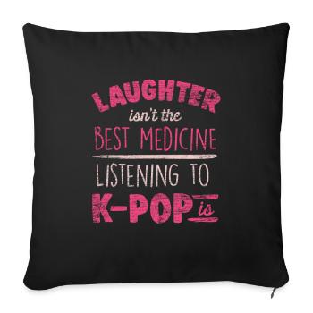 K-pop - Sofa pillowcase 17,3'' x 17,3'' (45 x 45 cm) - black - Front
