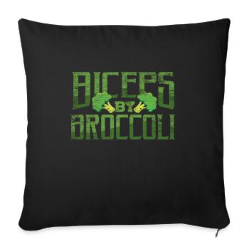 broccoli - Sofa pillowcase 17,3'' x 17,3'' (45 x 45 cm) - black - Front