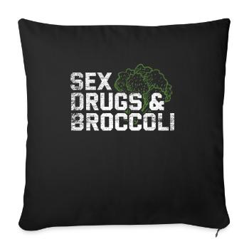 broccoli - Sofa pillowcase 17,3'' x 17,3'' (45 x 45 cm) - black - Front