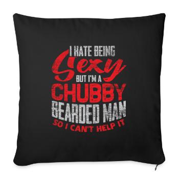 Sexy beard and thick - Sofa pillowcase 17,3'' x 17,3'' (45 x 45 cm) - black - Front