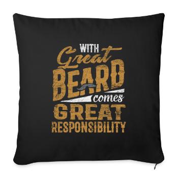 barbe - Housse de coussin décorative 45 x 45 cm - noir - Devant