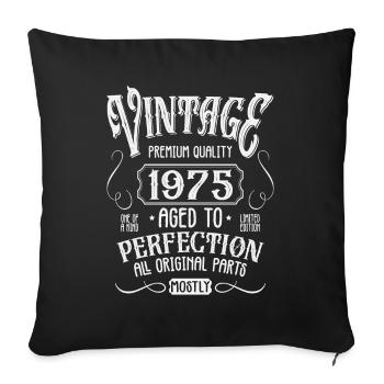 Birthday born 1975 - Sofa pillowcase 17,3'' x 17,3'' (45 x 45 cm) - black - Front