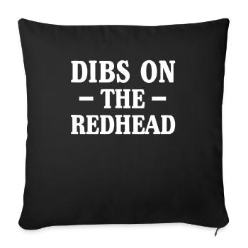 Dibs sur la rousse drôle St Patrick's Day disant - Housse de coussin décorative 45 x 45 cm - noir - Devant