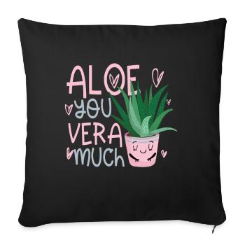 Aloe you vera much Valentinstag Verliebte - Sofa pillowcase 17,3'' x 17,3'' (45 x 45 cm) - black - Front