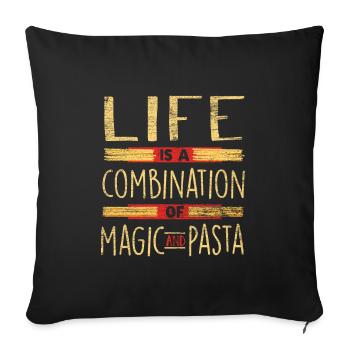 pasta - Sofa pillowcase 17,3'' x 17,3'' (45 x 45 cm) - black - Front