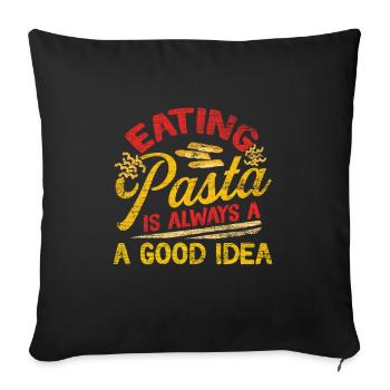 pasta - Sofa pillowcase 17,3'' x 17,3'' (45 x 45 cm) - black - Front