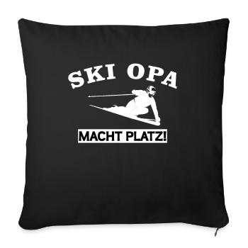 Ski Opa Macht Platz - Sofakissenbezug 45 x 45 cm - Schwarz - Vorne