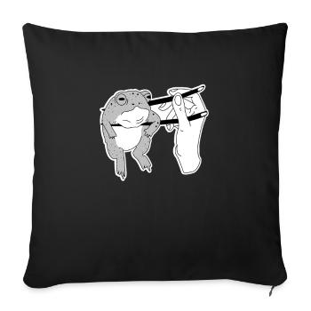 Satire Lustig Frosch Stäbchen Asiatisch Geschenk - Sofakissenbezug 45 x 45 cm - Schwarz - Vorne