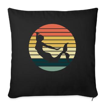 Sirène Retro Sirènes - Housse de coussin décorative 45 x 45 cm - noir - Devant
