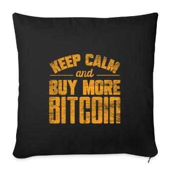 Bitcoin - Sofa pillowcase 17,3'' x 17,3'' (45 x 45 cm) - black - Front