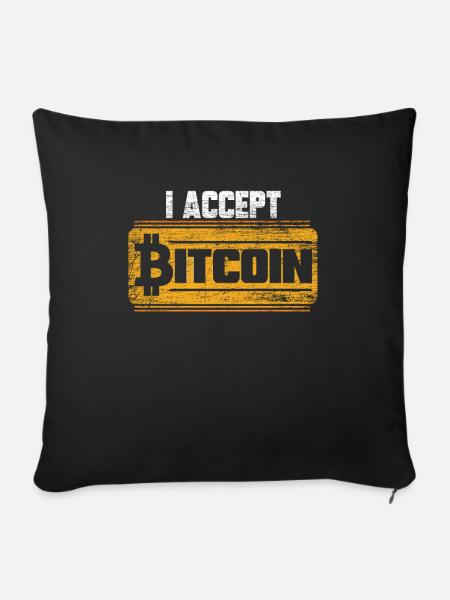 Bitcoin - Sofakissenbezug 45 x 45 cm - Schwarz