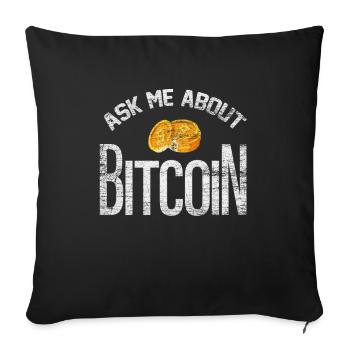 Bitcoin - Sofa pillowcase 17,3'' x 17,3'' (45 x 45 cm) - black - Front