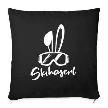 Skihaserl - Sofakissenbezug 45 x 45 cm - Schwarz - Vorne
