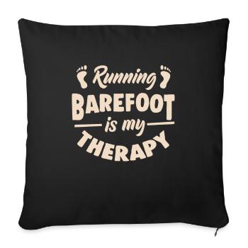 Barefoot running runner - Sofa pillowcase 17,3'' x 17,3'' (45 x 45 cm) - black - Front