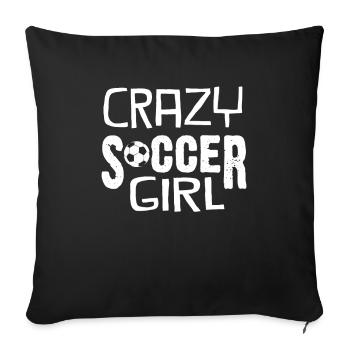 Soccer girl - Sofa pillowcase 17,3'' x 17,3'' (45 x 45 cm) - black - Front