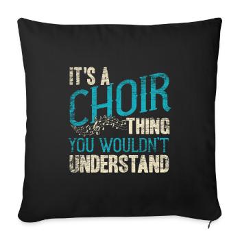 Chorale chantant gospel chanteur - Housse de coussin décorative 45 x 45 cm - noir - Devant