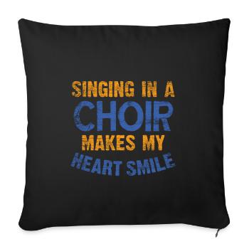 Chant choral - Housse de coussin décorative 45 x 45 cm - noir - Devant