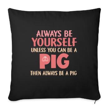 porc - Housse de coussin décorative 45 x 45 cm - noir - Devant