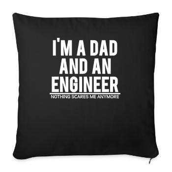 Dad and Engineer - Sofa pillowcase 17,3'' x 17,3'' (45 x 45 cm) - black - Front