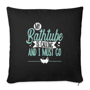 bain - Housse de coussin décorative 45 x 45 cm - noir - Devant