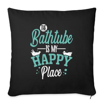 Baignoire salle de bain baignoire - Housse de coussin décorative 45 x 45 cm - noir - Devant