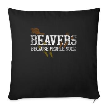 beaver - Sofa pillowcase 17,3'' x 17,3'' (45 x 45 cm) - black - Front