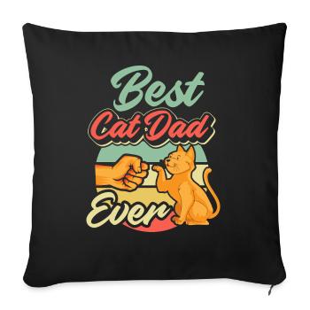 Best Cat Dad Ever Vintage Best Cat Dad Dad - Sofa pillowcase 17,3'' x 17,3'' (45 x 45 cm) - black - Front