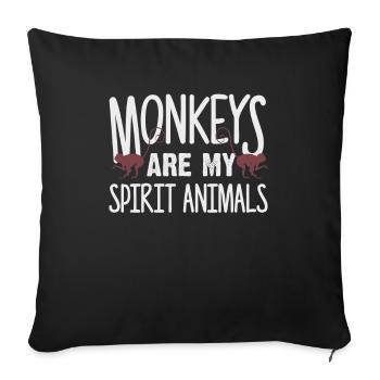 monkey - Sofa pillowcase 17,3'' x 17,3'' (45 x 45 cm) - black - Front