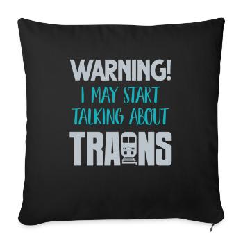 Trains - Sofa pillowcase 17,3'' x 17,3'' (45 x 45 cm) - black - Front