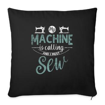 Sewing sewing machine - Sofa pillowcase 17,3'' x 17,3'' (45 x 45 cm) - black - Front