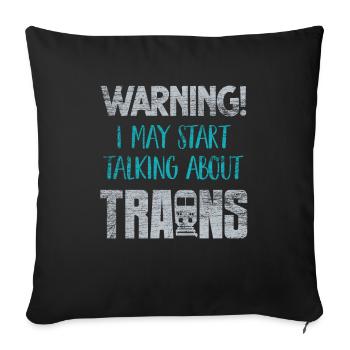 Trains de chemin de fer - Housse de coussin décorative 45 x 45 cm - noir - Devant