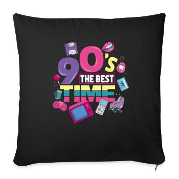 Déguisement de costume de soirée des années 90 - Housse de coussin décorative 45 x 45 cm - noir - Devant