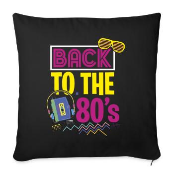 80s party outfit costume disguise 80s - Sofa pillowcase 17,3'' x 17,3'' (45 x 45 cm) - black - Front
